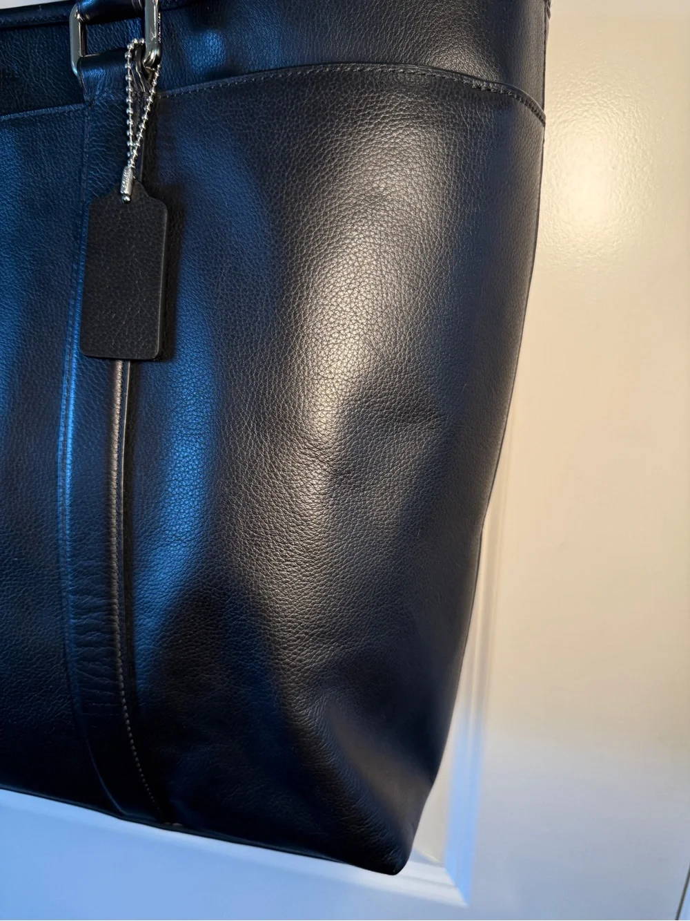 COACH - Black Metropolitan Leather Tote / Briefcase with Silver Hardware